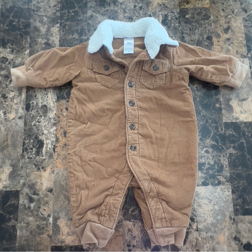 Carter's Brown Corduroy Footies One Piece